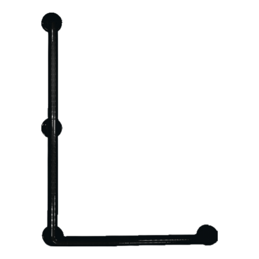 מאחז L נירוסטה 304 מידה 60/60 ס"מ לחדר שירותים לנכים - צבע שחור מט - Clean Spot קלין ספוט