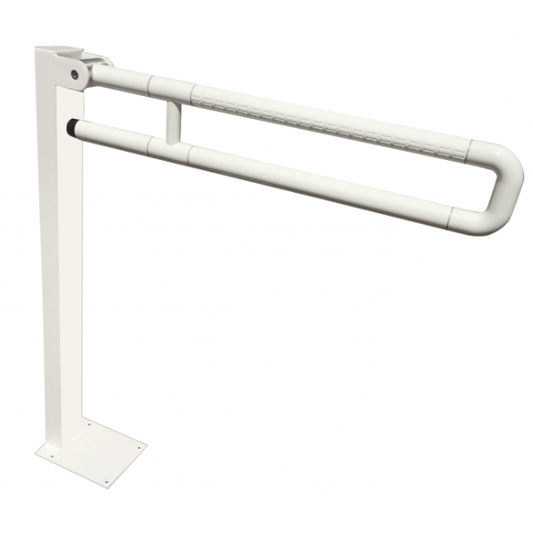 מאחז מתרומם על עמוד ציפוי ABS מחוספס לחדר שירותים לנכים - צבע לבן - Clean Spot קלין ספוט