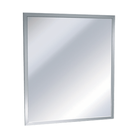 מראה זכוכית חסינה מידה 50/70 ס"מ לחדר שירותים לנכים - מסגרת צבע נירוסטה - Clean Spot קלין ספוט